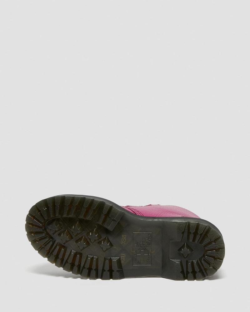 Dr Martens Devon Heart Leren Platform Laarzen Dames Roze | NL 546DFM